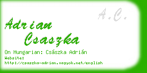 adrian csaszka business card
