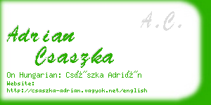 adrian csaszka business card
